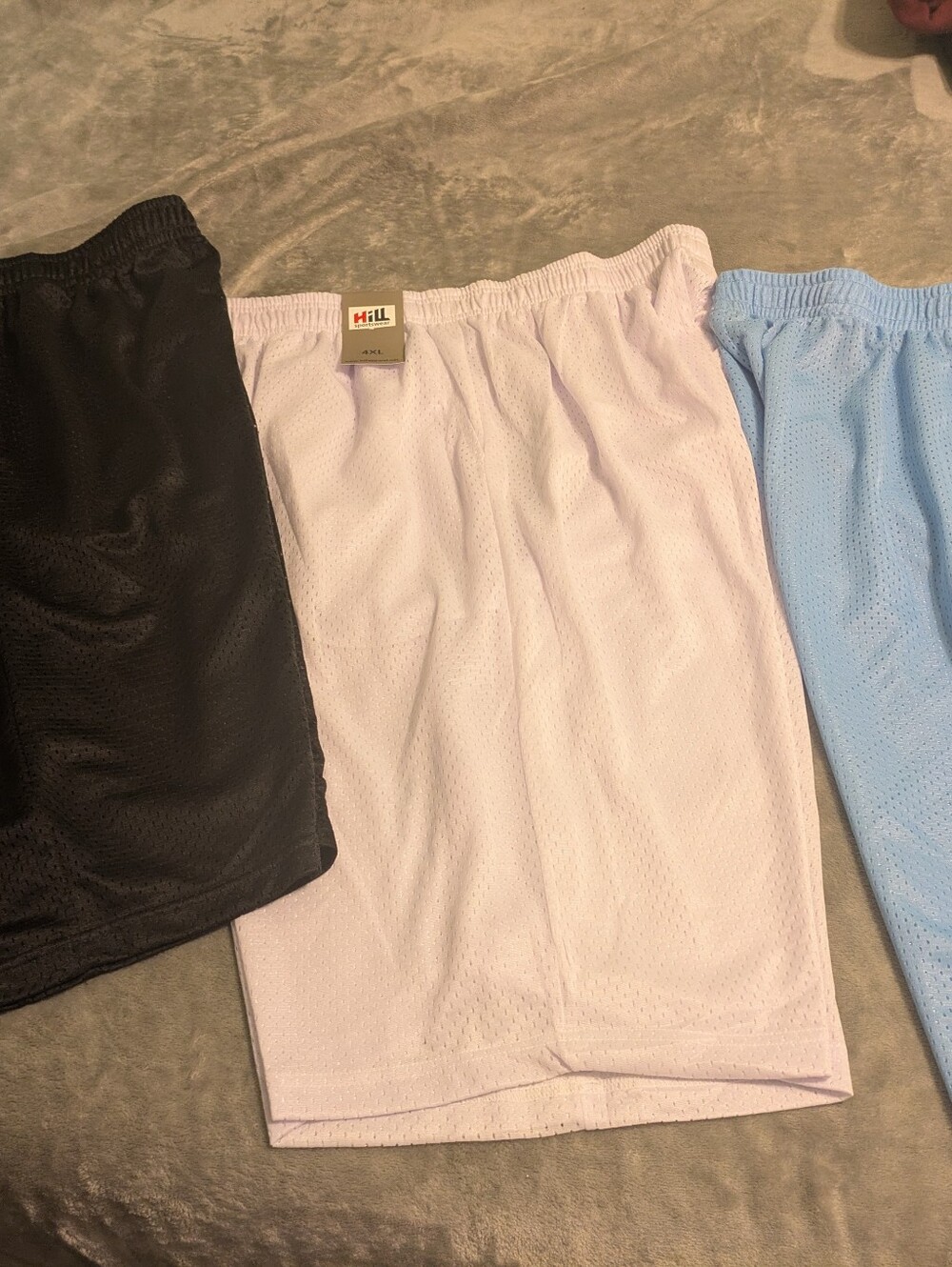 Men’s 4XL Athletic Mesh Shorts Lot of 3 Black White Blue Basketball Gym